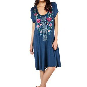 CAITE Floral Embroidered Swing Dress Size XS